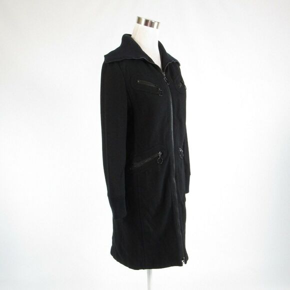 Black wool blend DKNY long sleeve pea coat 0 - Picture 3 of 8
